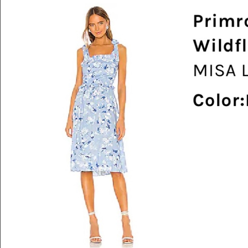 Misa Primrose Dress in Blue Washed Wildflower